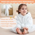 thumbnail image 6 of Sewkxo Toddlers Bear Costume Cosplay Rompers Flannel Fuzzy Fall Winter Hooded Jumpsuits,White 80, 6 of 7