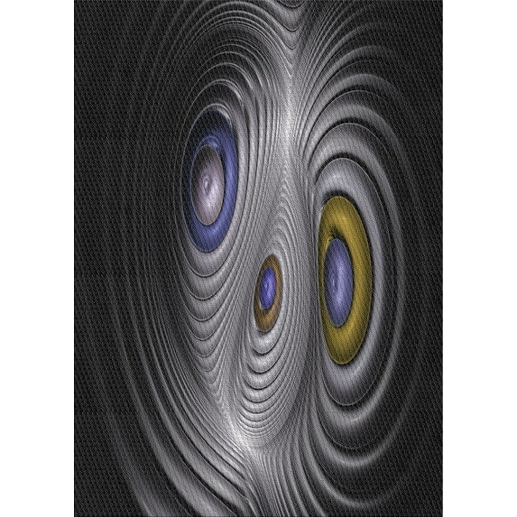 Ahgly Company Machine Washable Indoor Rectangle Transitional Night Black Area Rugs, 4' x 6'