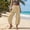 c01Beige, variant on Palazzo Harem Pants Women with Pockets Elastic Waist Pleated Wide Leg Cropped Pants Loose Adjustable Drawstring Side Slit Lounge Pants Blue XXL