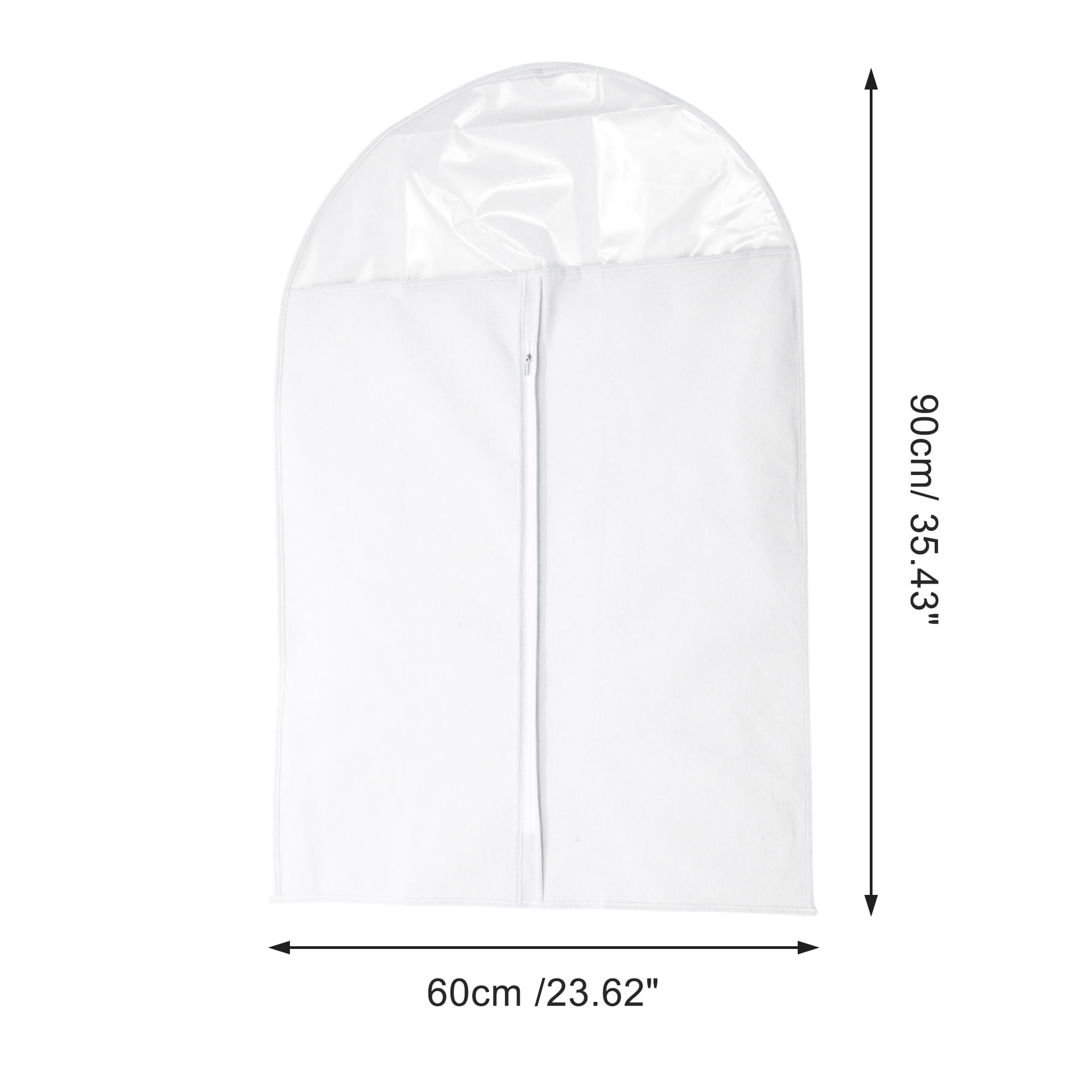 Unique Bargains 3 Pcs Dustproof Thickened Garment Bag White 35.43"x23.62"