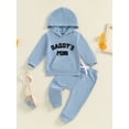 thumbnail image 4 of BemeyourBBs Toddler Baby Boy Daddy's Mini Outfits Letter Embroidery Long Sleeve Hoodie Sweatshirt Sweatpants Jogger Pants Set 2 Piece Sweatsuit Spring Fall Winter Clothes, 4 of 9