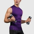 thumbnail image 2 of USNSM Men's Sleeveless Workout Shirts Quick Dry Lightweight Running Compression Cutoff Shirts, Athletic Training Tank Top Purple S, 2 of 4