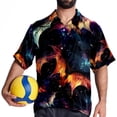 thumbnail image 4 of Bats Men's Short Sleeve Beach Shirts Hawaiian Button Down Casual Summer Printed Unisex Top, 4 of 6