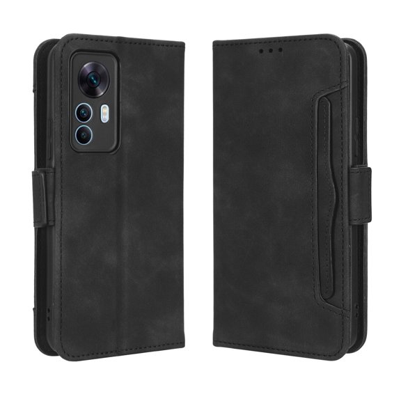 For Xiaomi 12T Pro Phone Case，Luxury Flip Leather Stand Shockproof Case，Card Slots Soft TPU Case