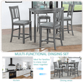 thumbnail image 3 of SESSLIFE 5 Piece Modern Dining Set for Home, Kitchen, Wooden Dining Square Table Set, Square Table with 4 Upholstered Chairs, Walnut, 3 of 11