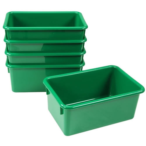 Kaplan Early Learning Green Vibrant Color Storage Bin Set of 5