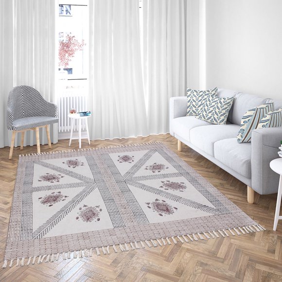 Casavani Custom Sizes Bohemian Style Area Rug, Brown 6x8 feet