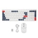 thumbnail image 1 of Teclado y ratón inalámbricos de 2,4 G con teclas redondas, ergonómicos, tipo C, con carga, para teléfono, tableta, oficina, blanco y azul, 1 of 5
