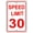 Color 589, variant on Speed Limit 30 MPH Miles Per Hour Red Letters Zone Slow Down Speeding Restriction Alert Attention Caution Warning Notice Aluminum Metal Tin 8"x12" Sign Plate