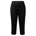 thumbnail image 5 of Capri Pants for Women Plus Size Casual Elastic Waist Loose Fit Yoga Sweatpants with Pockets Activewear, 5 of 6