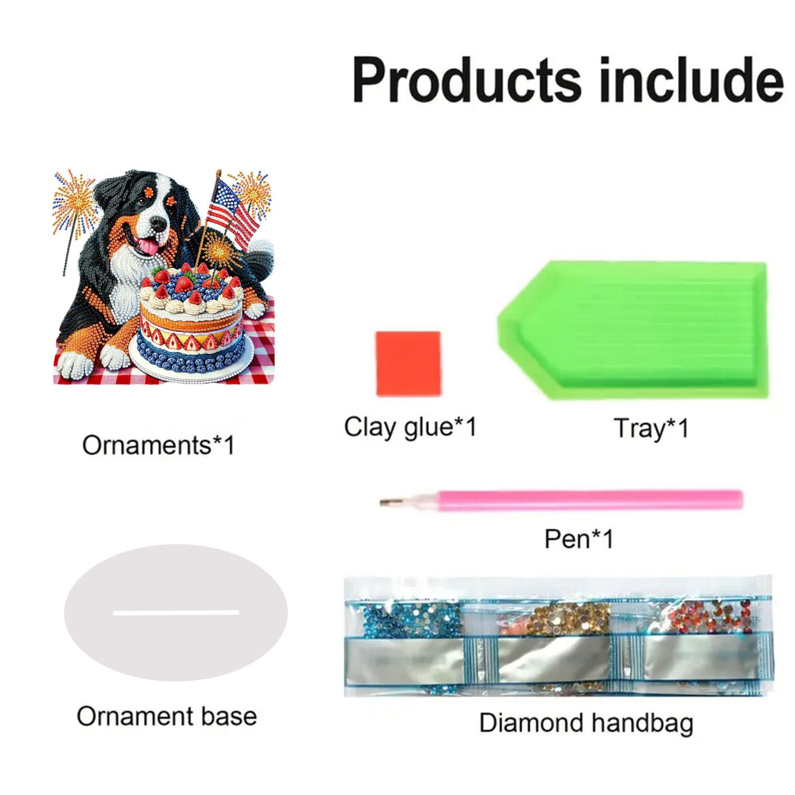 FLOPESN DIY Diamond Art Painting American Independence Day Creative，9.84*9.84in Animal Design,Add Festive Atmosphere Home Desktop Decorations