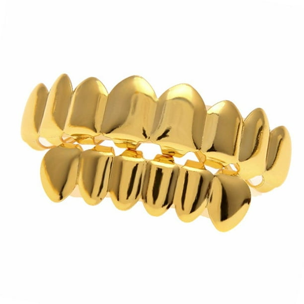Conjunto de parrilla de disfraz Halloween Oro Sunnimix Gorro de dientes de oro