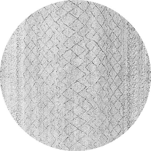 Ahgly Company Indoor Round Solid Gray Modern Area Rugs, 3' Round