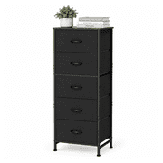 Alvantor Tall Dresser for Bedroom with 5 Drawers, Vertical End Table and Nightstand for Bedroom, Storage Organizer Chest of Drawers with Removable Fabric Bins