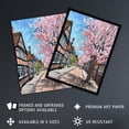 thumbnail image 2 of Cherry Blossom Lymm Village Cheshire Painting Living Room Extra Large XL Wall Art Poster Print, 2 of 5
