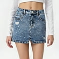 thumbnail image 2 of Women's Skirt Hot Spring Summer Waisted Skirt Women Europe And The United States Casual Style Splicing Denim Skirt Women, 2 of 2