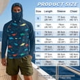 thumbnail image 6 of SEANATIVE Sun Protection Fishing Hoodie for Men, Long Sleeve Hooded Full Coverage Fishing Shirt Workout Camping Running Hooded Top with Mesh Face Mask, 4XL, Fish Bubble Print, 6 of 7