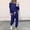 Blue, variant on Swuxness Women Long Sleeve Sweatshirt Two Piece Set, Women Sweatsuits, Women's Print Crew Neck Top Home Sport Comfortable Soft Yoga Outfit Sets Blue, XL