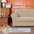thumbnail image 6 of Subrtex Stretch 2-Piece Textured Grid Sofa Slipcover Jacquard Non Slip Couch Cover (Camel, XL Sofa), 6 of 7