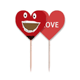 thumbnail image 1 of Happy Red Emotion Sle Wide Toothpick Flag LOVE Heart Lable Cupcake Pick, 1 of 4