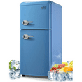 KRIB BLING 3.5 Cu.ft 2 Doors Compact Refrigerators with Freezers, Retro