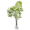 thumbnail image 2 of Nearly Natural 19" Plastic Mini Palm Artificial Plant in Vase (Set of 3), Green, 2 of 5