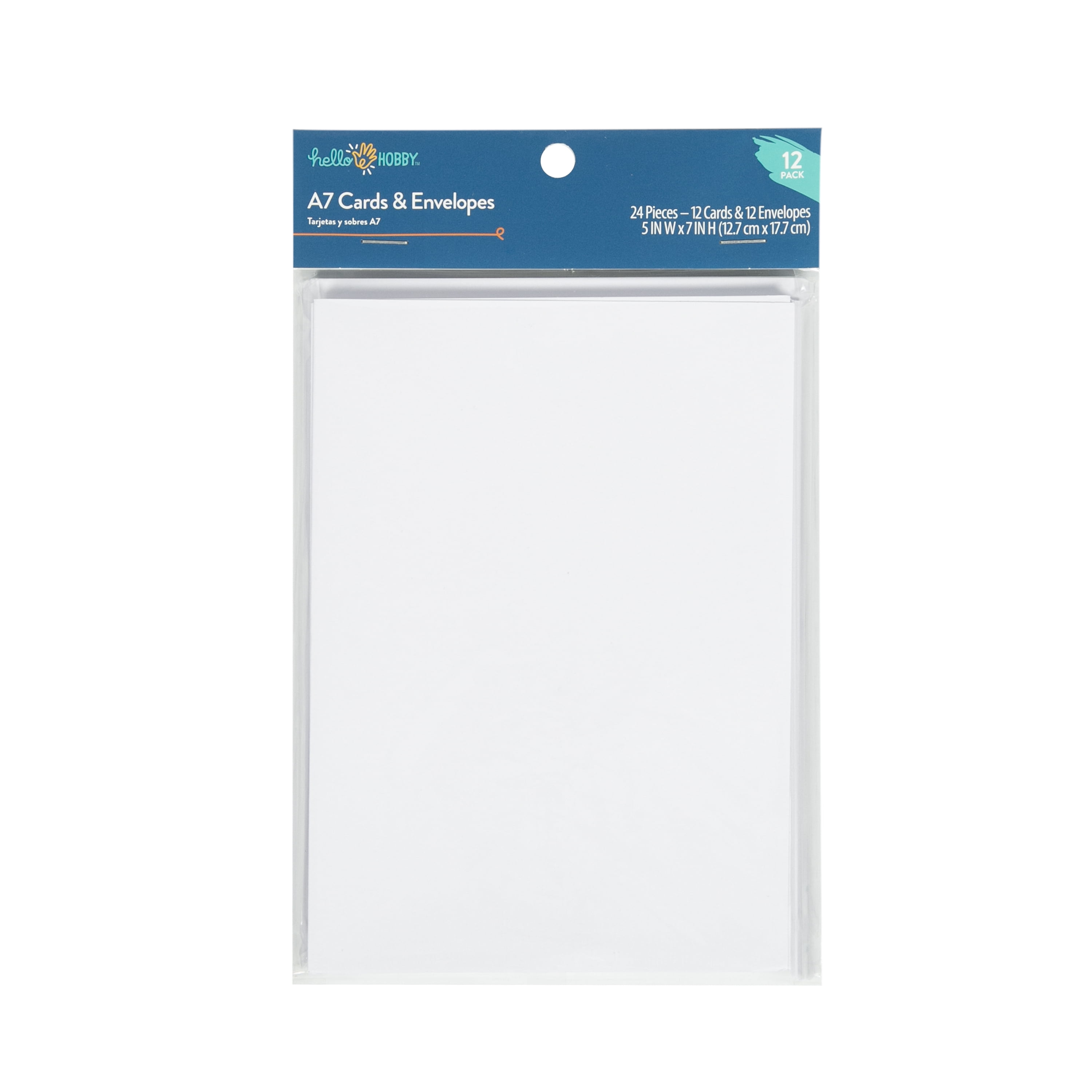 Hello Hobby A7 Blank All Occasion Greeting Cards, with Envelopes 5' x 7' (12 Count)