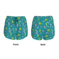 thumbnail image 5 of Picia Cute Shark Turtle Pattern Women's 2 in 1 Athletic Running Shorts High Waisted Workout Casual Gym Sweat Shorts with Comfy Liner Zipper Pockets-X-Large, 5 of 9
