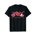 thumbnail image 2 of Peace, Love & Chocolate Kisses Valentine's Day T-Shirt – Unisex Black 100% Cotton, Perfect Romantic Camisetas para mujer, lindas camisetas con estampado gráfico, de manga corta, estilo casual, para ve, 2 of 7