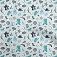 thumbnail image 1 of oneOone Velvet Turquoise Blue Fabric Cowboy Sewing Craft Projects Fabric Prints By Yard 58 Inch Wide, 1 of 5
