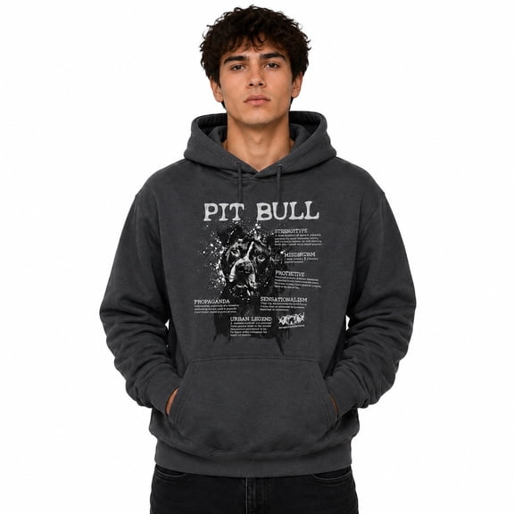 Words Pit Bull Men's - women's Hoodie Adult, Pitbull Accessories, Pitbull Gifts, Pit Bull Mom, Pit Bull Dad (Small)
