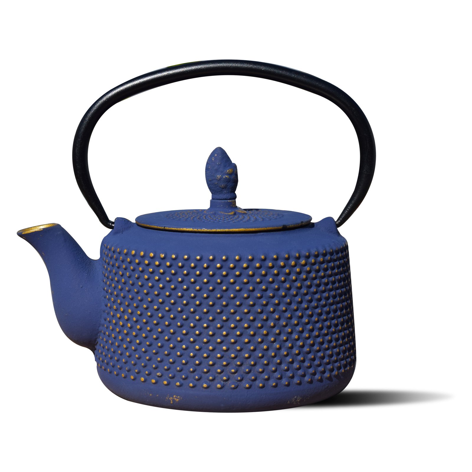 Deep Blue/Gold Cast Iron "Matsukasa" Teapot, 28 Oz.