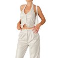 thumbnail image 2 of Sunloudy Camisola Femenina, Verano Color Sólido Cuello Halter Casual Chaleco Crop Tops con Botones para Adultos, S/M/L/XL Sunloudy  moda, 2 of 6