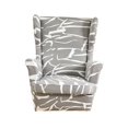 thumbnail image 4 of AMLESO Nonslip Wingback Chair Cover Washable Modern Reusable 1 Seater Polyester Stretch Light Grey, 4 of 8