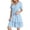 Blue, variant on HXWCHs Slip Dress Women's Casual Summer V-Neck Short Sleeve Pleated Flowy Swing Midi Shirt Dress for Beach Outings White M