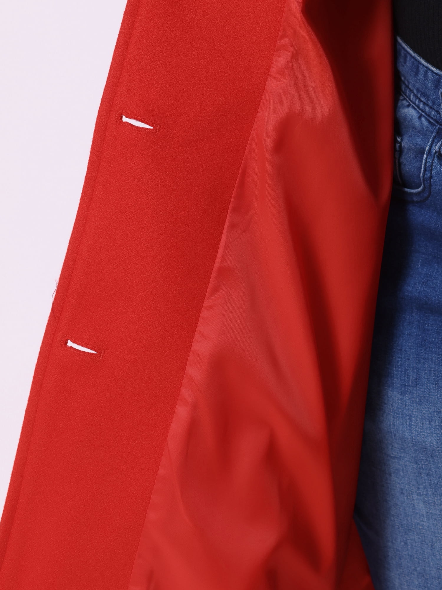 DARING DIVA Women's Plus Size Long Sleeve Utility Overcoat 1X Red