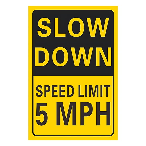 SLOW DOWN STEEP DRIVEWAY Warning Sign, 11.8 x 7.9 in / 30 x 20 cm Long-Lasting Plastic Road Traffic Sign, Bold Black Yellow Weatherproof Outdoor Use Driver Safety Caution Notice