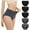 Black1, variant on Plebaso Women's Cotton Underwear High Waist Comfort Briefs Full Coverage Ladies Plain Panties Pack of 5
