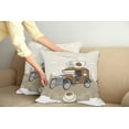thumbnail image 2 of Ambesonne Cars Throw Pillow Cover 2 Pack, Old Fashioned Ride Coffee, 20", Caramel Cocoa White, 2 of 7