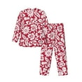 thumbnail image 2 of Bingfone Men'S Pajama Set 2 Piece Loungewear Pjs, Long Sleeve With Pajama Pants-Red Flowers, 2 of 9