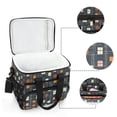 thumbnail image 6 of FORMRS Insulated Cooler Bag 24 Cans Capacity Soft Leakproof Lunch Box with Side Pockets, Orange Checkered Pattern, 6 of 7