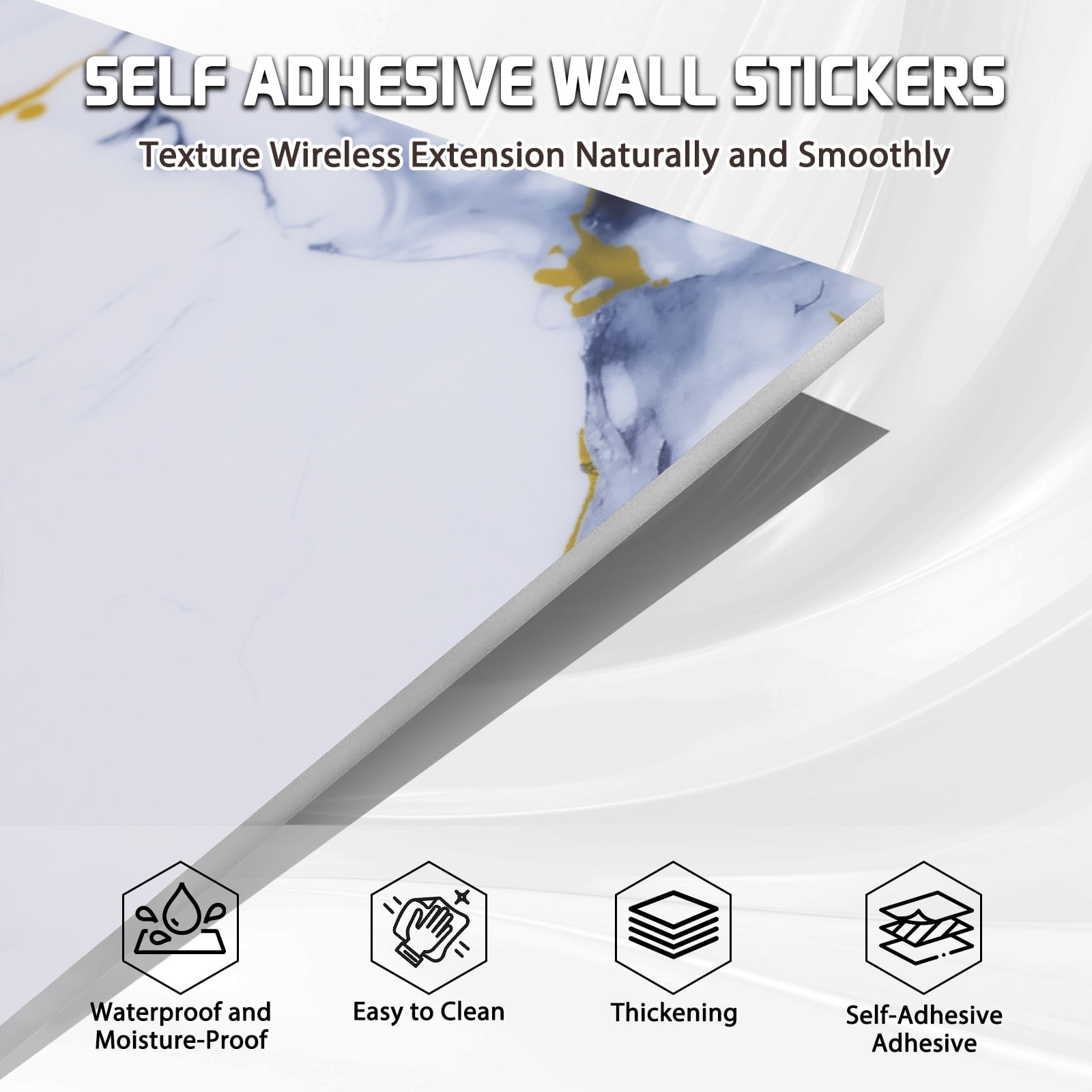 20PCS Waterproof Marble Peel and Stick Backsplash Washroom Wall Panels, Peel and Stick Tile, PVC Wall Panels for Kitchen Bathroom Living Room Bedroom Not Real Tile Gray
