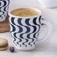 thumbnail image 1 of Larah Wave Blue Opalware Coffee Mug - 390ml, White, Set Of 1 Piece | Tea Coffee Mugs Set - Bone Ash Free, Microwave & Dishwasher Safe | Ideal For Daily Use & Gifting, 1 of 5
