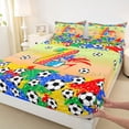 thumbnail image 5 of Erosebridal Letter Z Orange Gradient Soccer Ball Print Full Size Sheets, Sports Monogram Bed Sheets for Kids Boys and Girls, 1 Flat Sheet, 1 Fitted Sheet and 2 Pillowcases, 5 of 6