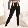 thumbnail image 2 of Pantalones de mezclilla afelpados Mujer Gibobby Color liso cintura alta negro M, 2 of 5