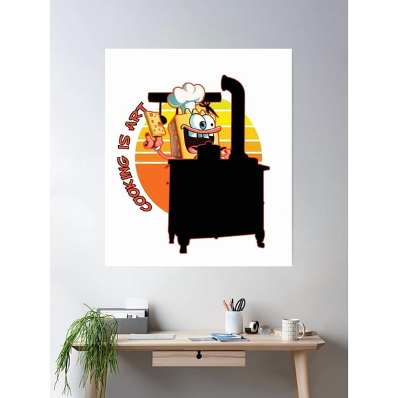 Kna Prints - 1 Pc Poster Spongebob Squarepants In The Kitchen, UNFRAMED-8x12