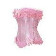 thumbnail image 2 of Stay Corset Overbust Corset Bustier women Pink Lace Trim Corset Women victorian corset 2XL, 2 of 5