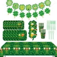 thumbnail image 6 of St Patricks Day Clearance Holiday Deals! PRETXORVE St Patricks Day Decorations, St. Patrick's Day Party Theme Tableware Set Disposable Decorative Tableware Paper Set, 6 of 7