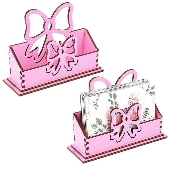 Bowknot Wood Business Card Holder