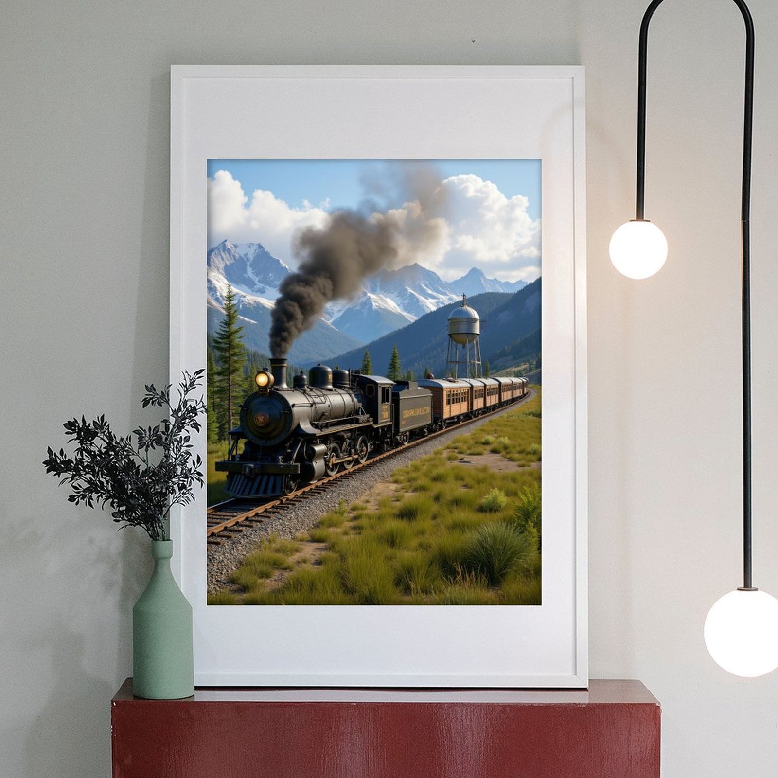 Diamond Art Kit for Adults, Historic Steam Train Scenic Mountains Diamond Painting for Adults Beginners, 5D DIY Diamond Art Painting Kits, Colorful Diamond Painting Craft for Home Decor 12x16